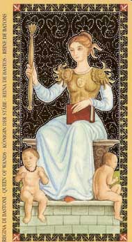 Queen of Wands in the deck Golden Tarot of the Renaissance