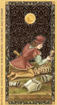 Page of Pentacles in the deck Golden Tarot of the Renaissance