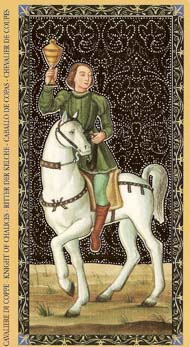 Knight of Cups in the deck Golden Tarot of the Renaissance