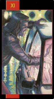 Justice  in the deck Gothic Tarot of Vampires