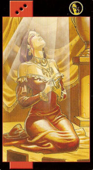 Queen of Pentacles in the deck Gothic Tarot of Vampires