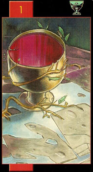 Ace of Cups in the deck Gothic Tarot of Vampires