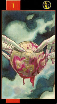 Ace of Pentacles in the deck Gothic Tarot of Vampires