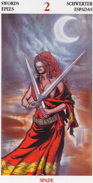 Two of Swords in the deck Celtic Tarot II (ITA)