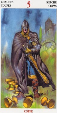 Five of Cups in the deck Celtic Tarot II (ITA)