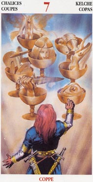 Seven of Cups in the deck Celtic Tarot II (ITA)