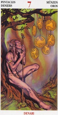 Seven of Pentacles in the deck Celtic Tarot II (ITA)