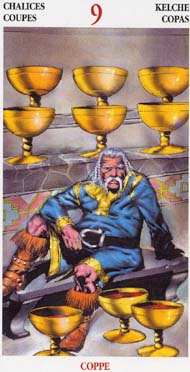 Nine of Cups in the deck Celtic Tarot II (ITA)