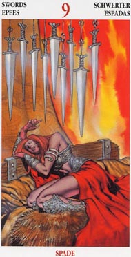 Nine of Swords in the deck Celtic Tarot II (ITA)