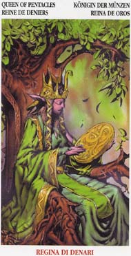 Queen of Pentacles in the deck Celtic Tarot II (ITA)