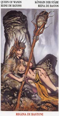 Queen of Wands in the deck Celtic Tarot II (ITA)