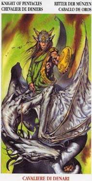 Knight of Pentacles in the deck Celtic Tarot II (ITA)