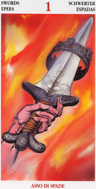 Ace of Swords in the deck Celtic Tarot II (ITA)