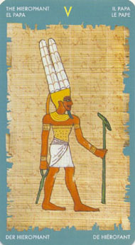 The Hierophant in the deck Tarot of Cleopatra