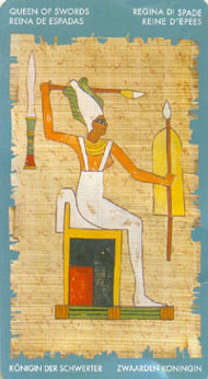 Queen of Swords in the deck Tarot of Cleopatra