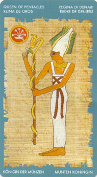 Queen of Pentacles in the deck Tarot of Cleopatra