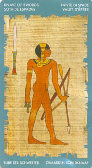 Page of Swords in the deck Tarot of Cleopatra