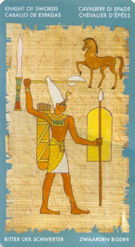 Knight of Swords in the deck Tarot of Cleopatra