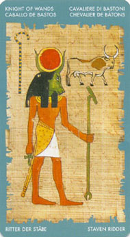 Knight of Wands in the deck Tarot of Cleopatra