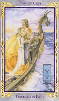 Two of Cups in the deck Legend: The Arthurian Tarot