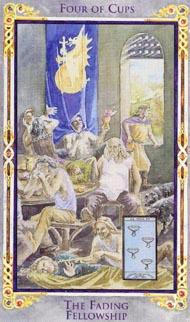 Four of Cups in the deck Legend: The Arthurian Tarot