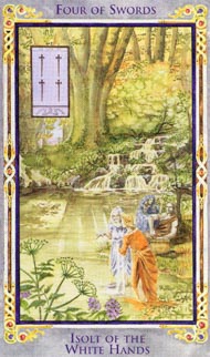 Four of Swords in the deck Legend: The Arthurian Tarot