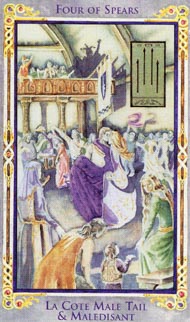 Four of Wands in the deck Legend: The Arthurian Tarot