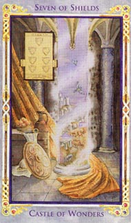 Seven of Pentacles in the deck Legend: The Arthurian Tarot