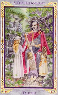 The Hierophant in the deck Legend: The Arthurian Tarot