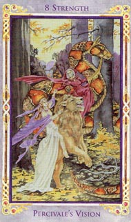 Strength in the deck Legend: The Arthurian Tarot