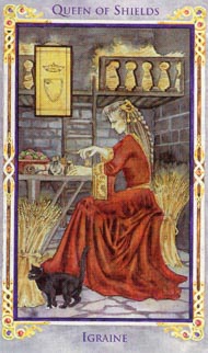 Queen of Pentacles in the deck Legend: The Arthurian Tarot