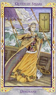 Queen of Wands in the deck Legend: The Arthurian Tarot