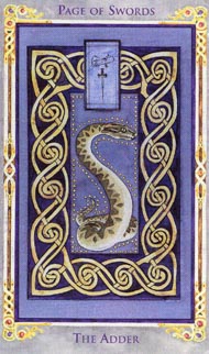 Page of Swords in the deck Legend: The Arthurian Tarot