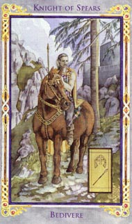 Knight of Wands in the deck Legend: The Arthurian Tarot