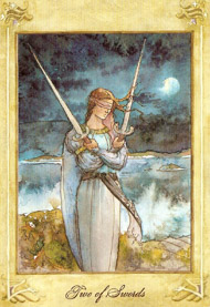 Two of Swords in the deck Llewellyn Tarot