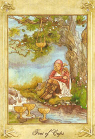Four of Cups in the deck Llewellyn Tarot