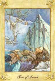 Four of Swords in the deck Llewellyn Tarot