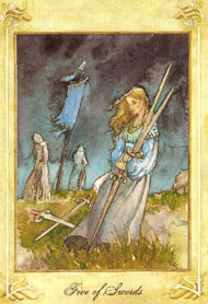 Five of Swords in the deck Llewellyn Tarot