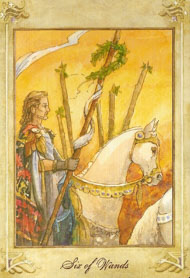 Six of Wands in the deck Llewellyn Tarot