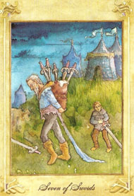 Seven of Swords in the deck Llewellyn Tarot