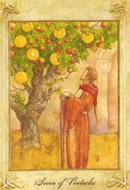 Seven of Pentacles in the deck Llewellyn Tarot