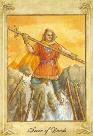 Seven of Wands in the deck Llewellyn Tarot