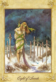 Eight of Swords in the deck Llewellyn Tarot