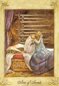 Nine of Swords in the deck Llewellyn Tarot