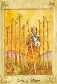 Nine of Wands in the deck Llewellyn Tarot