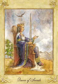 Queen of Swords in the deck Llewellyn Tarot