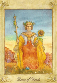 Queen of Wands in the deck Llewellyn Tarot