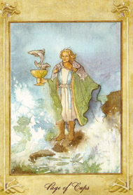 Page of Cups in the deck Llewellyn Tarot