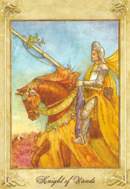 Knight of Wands in the deck Llewellyn Tarot