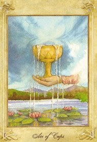 Ace of Cups in the deck Llewellyn Tarot